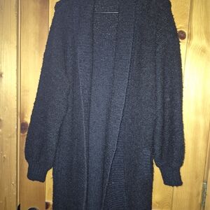 Classic Black Open-Front Cardigan